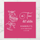 Trendy Cocktail A Tini Bit Older 30th Birthday Weinetikett (Einzelnes Label)
