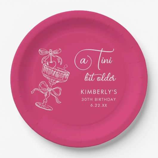 Trendy Cocktail Ein Tini Bisschen Älter 30. Geburt Pappteller (Vorderseite)