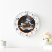 Trendy Coffee Floral Kitchen Wall Uhren (Zuhause)