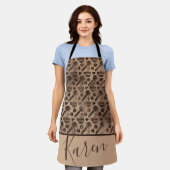 Trendy Coffee Lover Muster Personalisierter Name Schürze (Getragen)