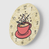 Trendy Coffee Theme Kitchen Wall Clocks Große Wanduhr (Winkel)