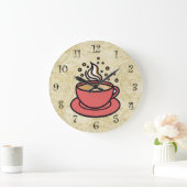 Trendy Coffee Theme Kitchen Wall Clocks Große Wanduhr (Zuhause)