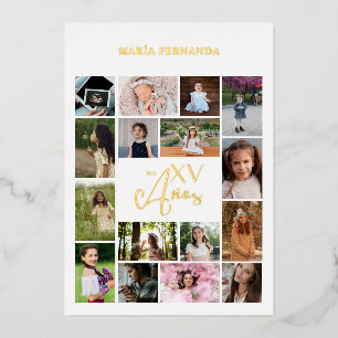 Trendy Collage 15 Años 16 Fotos Spanische Zeitlini Folieneinladung