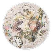 Trendy collage artwork Vintage elegant Paris Keramikknauf (Vorderseite)