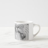 Trendy Collage Family Foto Black & White Initial Espressotasse (Rechts)