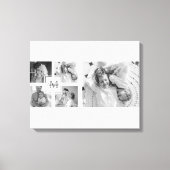 Trendy Collage Family Foto Black & White Initial Leinwanddruck (Vorderseite)