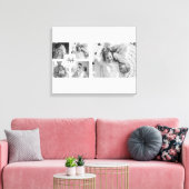 Trendy Collage Family Foto Black & White Initial Leinwanddruck (Insitu (Wohnzimmer))