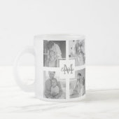Trendy Collage Family Foto Black & White Initial Mattglastasse (Links)