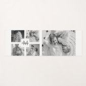 Trendy Collage Family Foto Black & White Initial Yogamatte (Vorderseite (Horizontal))