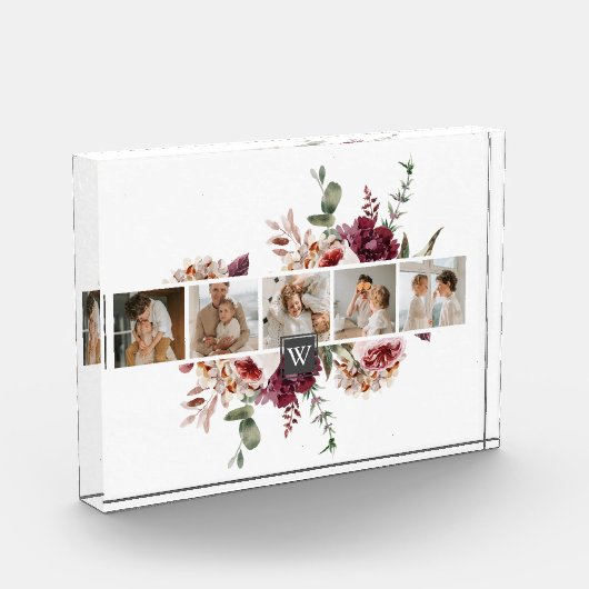 Trendy Collage Family Foto Farbige Blume Geschenk (Links)