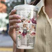 Trendy Collage Family Foto Farbige Blume Geschenk Acryltrinkbecher