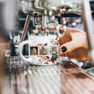 Trendy Collage Family Foto Farbige Blume Geschenk Espressotasse