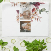 Trendy Collage Family Foto Farbige Blume Geschenk Geschirrtuch (Gefaltet)
