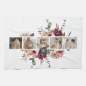 Trendy Collage Family Foto Farbige Blume Geschenk Geschirrtuch (Horizontal)