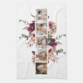 Trendy Collage Family Foto Farbige Blume Geschenk Geschirrtuch (Vertikal)