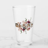 Trendy Collage Family Foto Farbige Blume Geschenk Glas (Vorderseite)