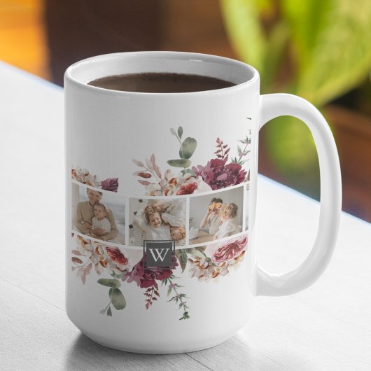 Trendy Collage Family Foto Farbige Blume Geschenk Kaffeetasse