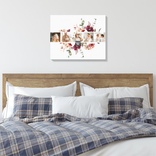 Trendy Collage Family Foto Farbige Blume Geschenk Leinwanddruck (Insitu (Schlafzimmer))