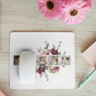 Trendy Collage Family Foto Farbige Blume Geschenk Mousepad