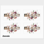 Trendy Collage Family Foto Farbige Blume Geschenk Rechteckiger Aufkleber (Blatt)