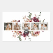 Trendy Collage Family Foto Farbige Blume Geschenk Rechteckiger Aufkleber (Vorderseite)