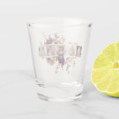 Trendy Collage Family Foto Farbige Blume Geschenk Schnapsglas (Rückseite)