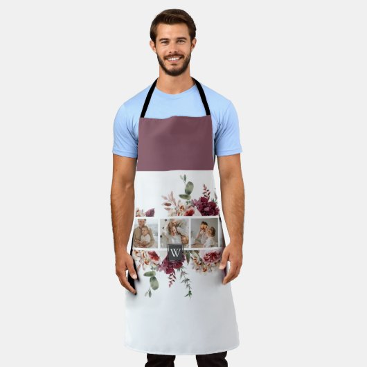 Trendy Collage Family Foto Farbige Blume Geschenk Schürze (Getragen)