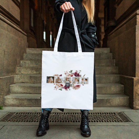 Trendy Collage Family Foto Farbige Blume Geschenk Tasche