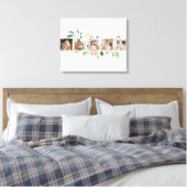 Trendy Collage Family Foto mit Blume-Geschenk Leinwanddruck (Insitu (Schlafzimmer))