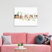 Trendy Collage Family Foto mit Blume-Geschenk Leinwanddruck (Insitu (Wohnzimmer))