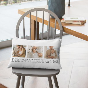 Trendy Collage Foto & Beste Familie je Bestes Gesc Lendenkissen