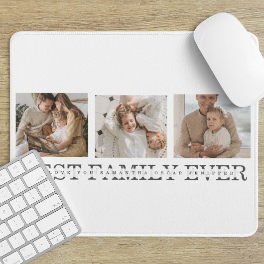 Trendy Collage Foto & Beste Familie je Bestes Gesc Mousepad