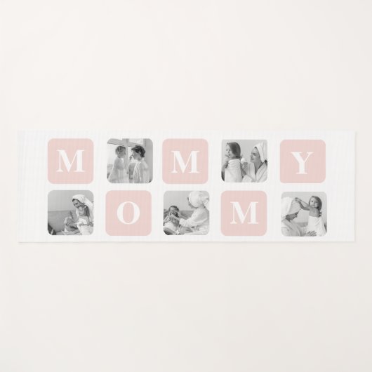 Trendy Collage Foto & Pastel Pink Bestes Mommy-Ges Yogamatte (Vorderseite (Horizontal))