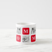 Trendy Collage Foto & Red Best Mommy Geschenk Espressotasse (Vorderseite)