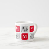 Trendy Collage Foto & Red Best Mommy Geschenk Espressotasse (Vorderseite Rechts)