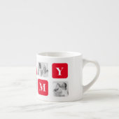 Trendy Collage Foto & Red Best Mommy Geschenk Espressotasse (Rechts)