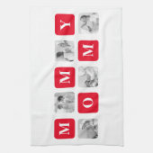 Trendy Collage Foto & Red Best Mommy Geschenk Geschirrtuch (Vertikal)