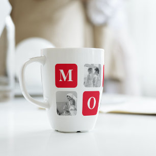 Trendy Collage Foto & Red Best Mommy Geschenk Milchtasse