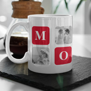 Trendy Collage Foto & Red Best Mommy Geschenk Tasse
