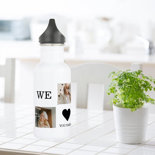 Trendy Collage Foto & Wir Liebe Sie Daddy Geschenk Edelstahlflasche