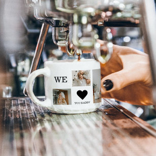 Trendy Collage Foto & Wir Liebe Sie Daddy Geschenk Espressotasse