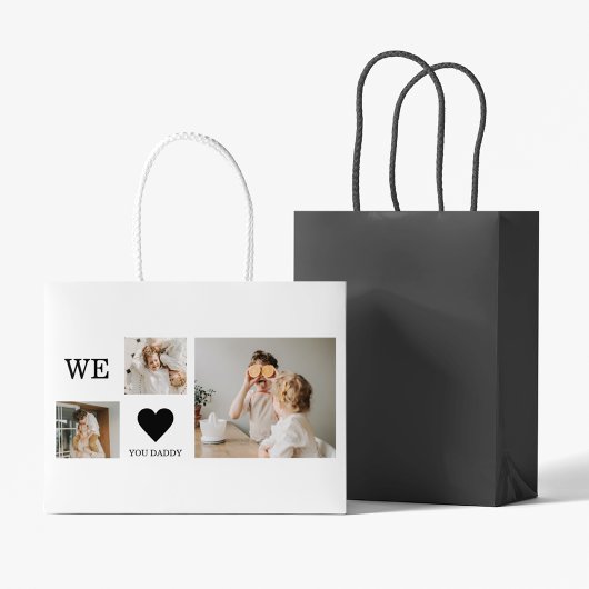 Trendy Collage Foto & Wir Liebe Sie Daddy Geschenk Große Geschenktüte
