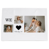 Trendy Collage Foto & Wir Liebe Sie Daddy Geschenk Große Geschenktüte (Vorderseite)