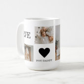 Trendy Collage Foto & Wir Liebe Sie Daddy Geschenk Kaffeetasse (Vorderseite Links)