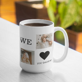 Trendy Collage Foto & Wir Liebe Sie Daddy Geschenk Kaffeetasse