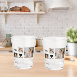 Trendy Collage Foto & Wir Liebe Sie Daddy Geschenk Schnapsglas