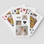 Trendy Collage Foto & Wir Liebe Sie Daddy Geschenk Spielkarten (Rückseite)
