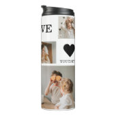 Trendy Collage Foto & Wir Liebe Sie Daddy Geschenk Thermosbecher (Nach rechts gedreht)