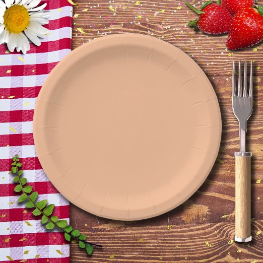 Trendy Color Peach Fuzz Solid Color | elegant Pappteller