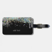 Trendy Colorful Confetti Black Gepäckanhänger (Rückseite horizontal)